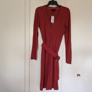 NEW Sanctuary belted rust colored cardigan dress
